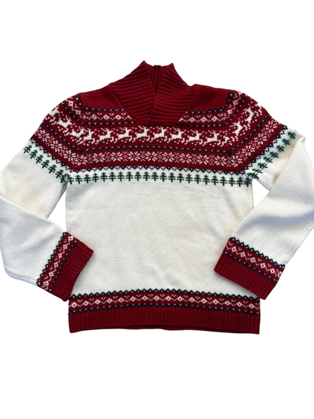 Tahari Kids Red Fair Isle Christmas Sweater - Size 7/8 Medium